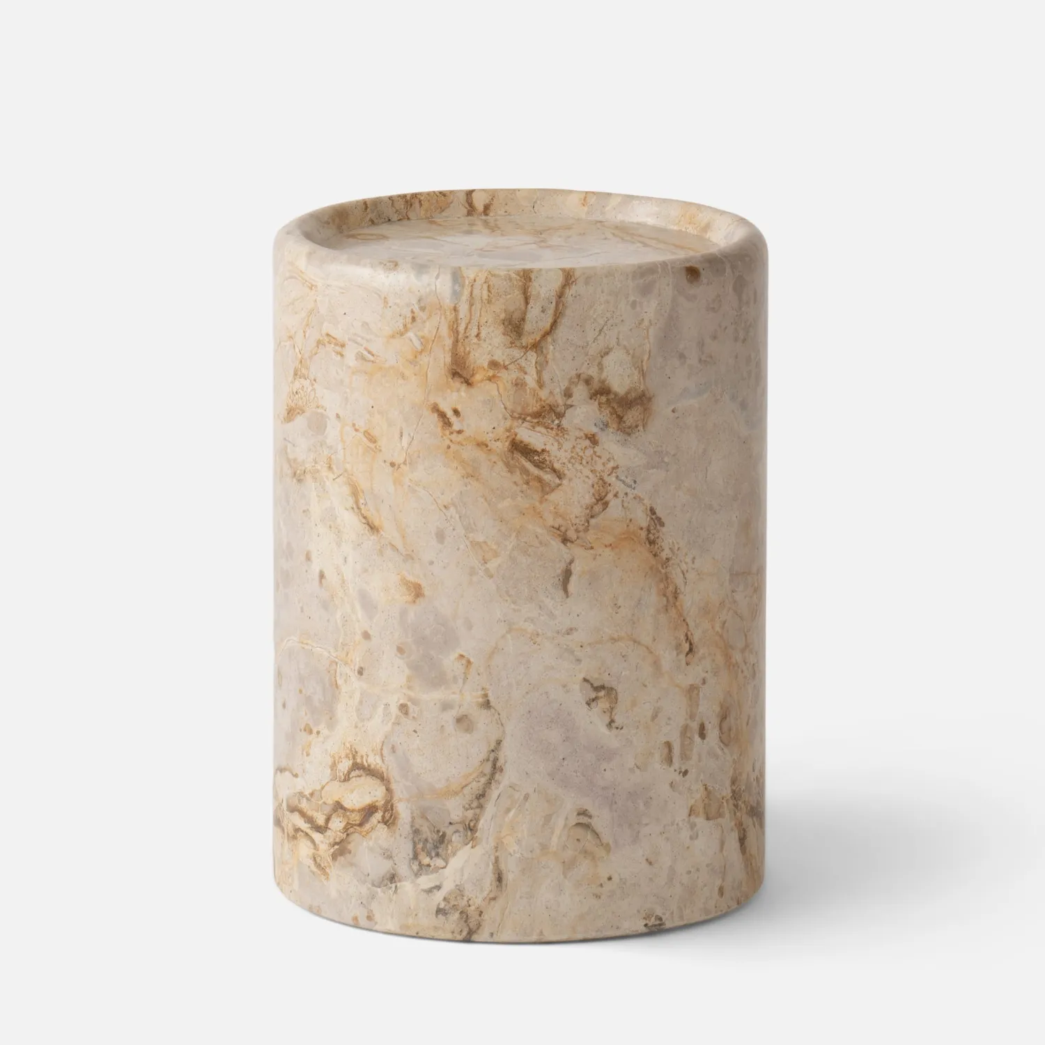 Schoolhouse Cylinder Stone Side Table Beige Clearance