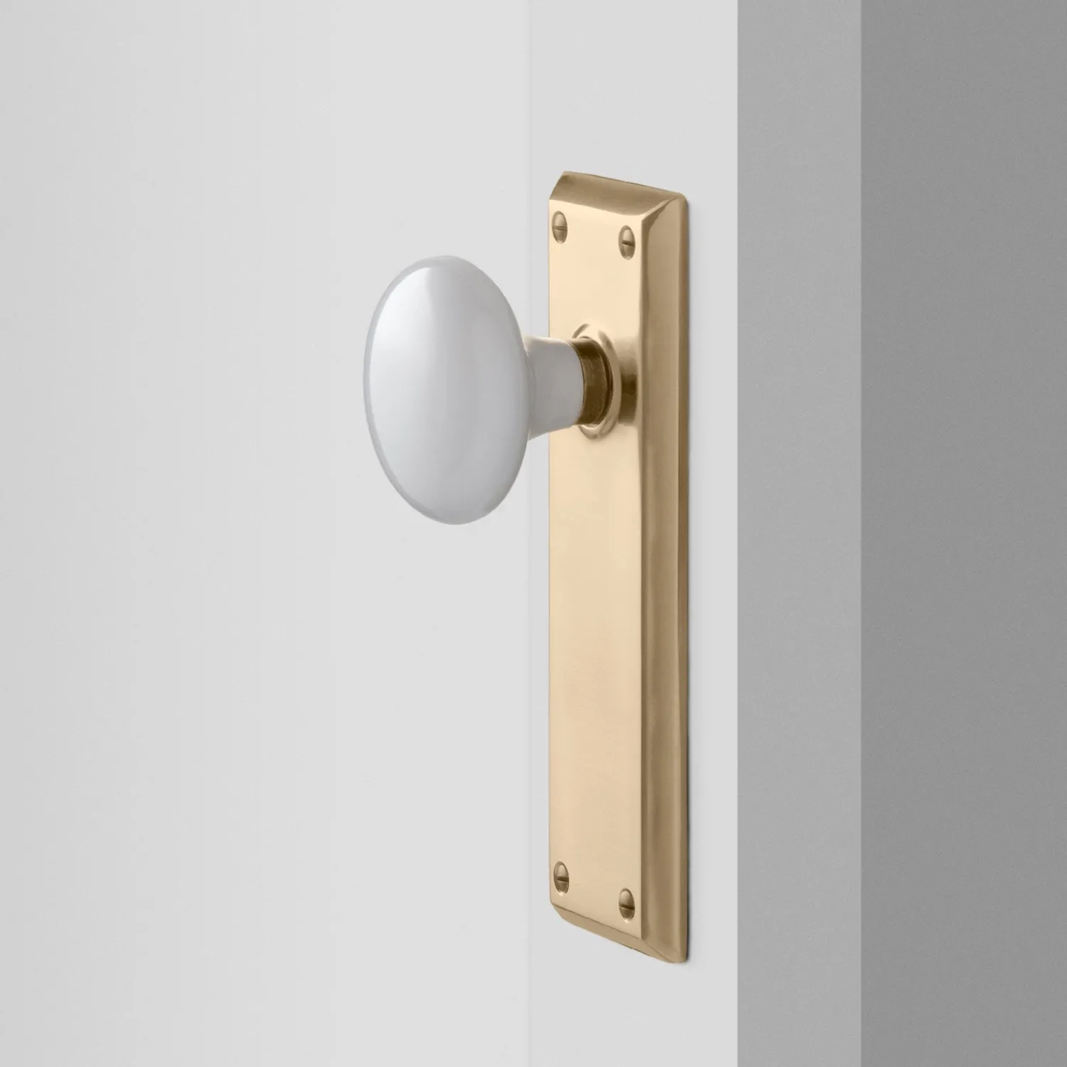 Schoolhouse Freeport Large Backplate Doorset with Porcelain Knob New
