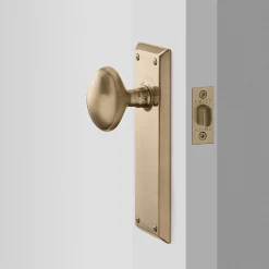 Schoolhouse Freeport Large Door Set with Egg Knob - Antique Brass New