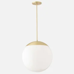 Schoolhouse Luna Rod Pendant with 16" Opal Shade Clearance