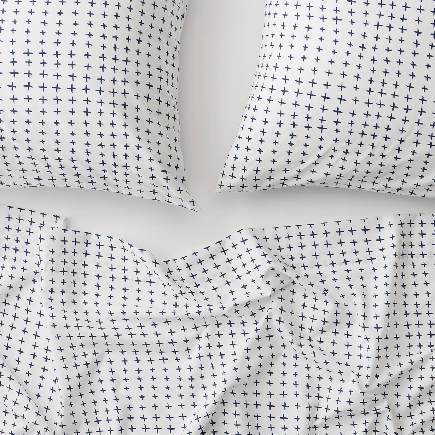 Schoolhouse Navy Imperfect Plus Percale Sheet Set Discount