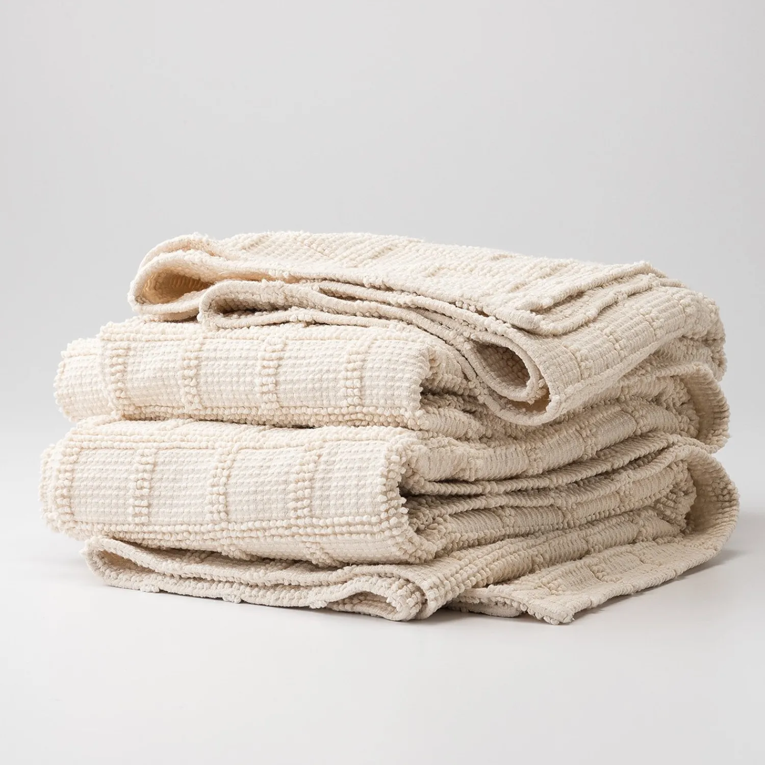 Schoolhouse Popcorn Grid Coverlet Natural Discount