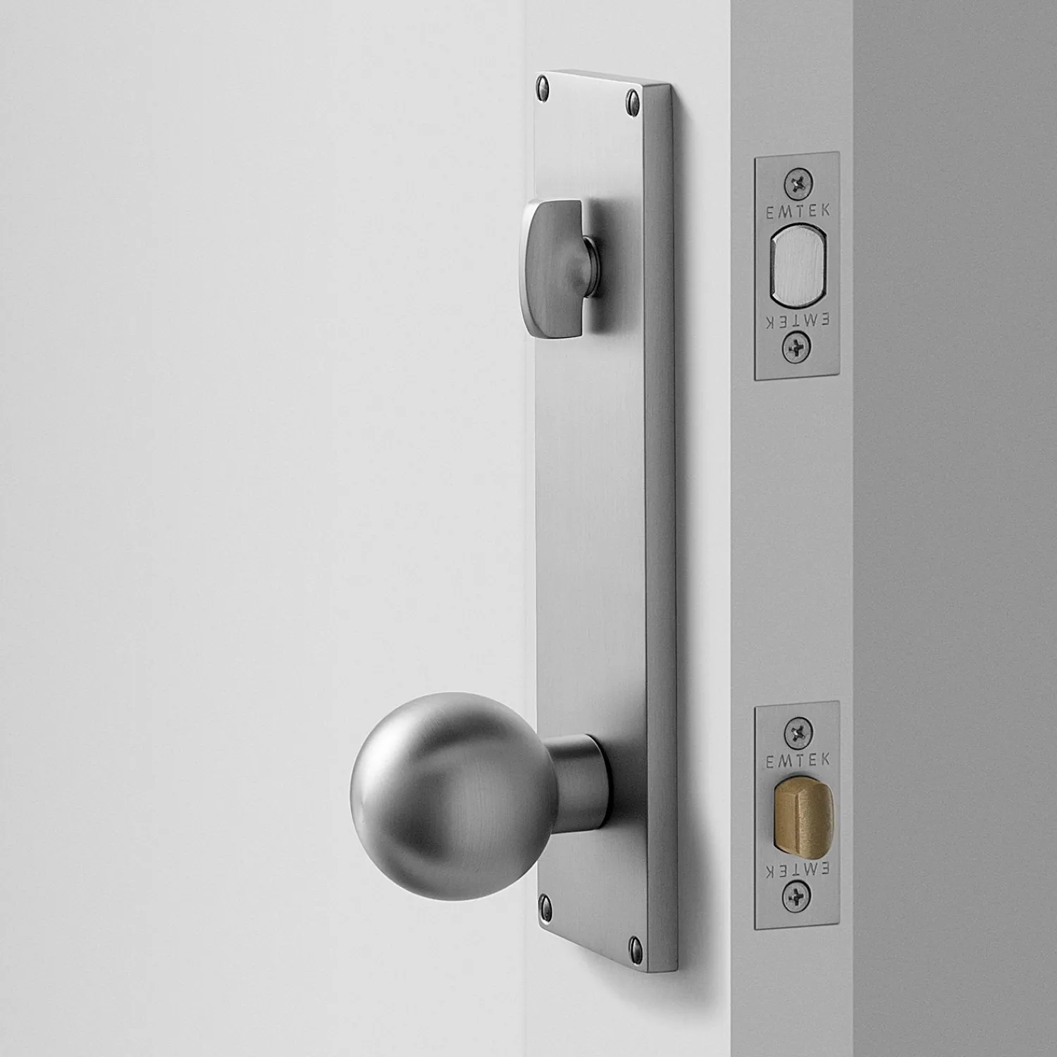 Schoolhouse Tate Door Set with Globe Knob - Satin Nickel Sale